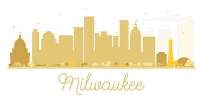 silueta dorada del horizonte de la ciudad de milwaukee. vector