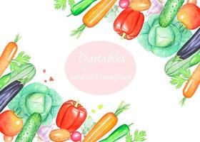 fondo de verduras pintadas a mano vector