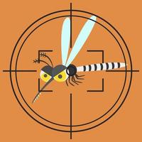 mosquito portador del virus del dengue, virus del zika, malaria. concepto de control de mosquitos. ilustración vectorial vector