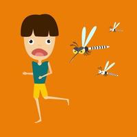 mosquito portador del virus del dengue, virus del zika, malaria. concepto de control de mosquitos. ilustración vectorial vector