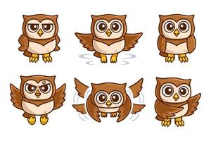 Collection of Owl Cartoon Character vector