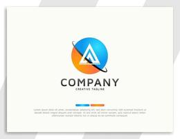 Modern circle letter a logo design vector