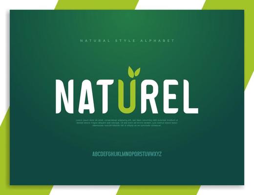 Modern abstract natural style alphabet font