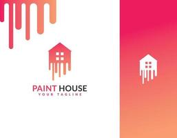 Paint house logo template, house and paint concept vector