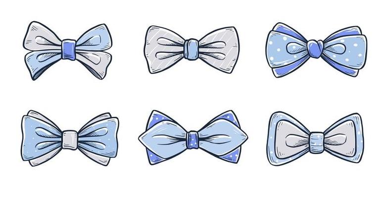 Tie bow color doodle sketch