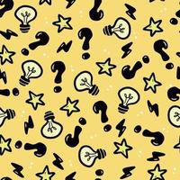 Hand drawn seamless pattern of brainstorm vector