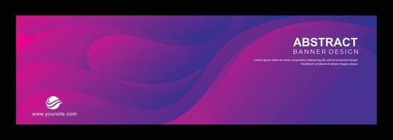 Abstract purple color wavy banner design vector