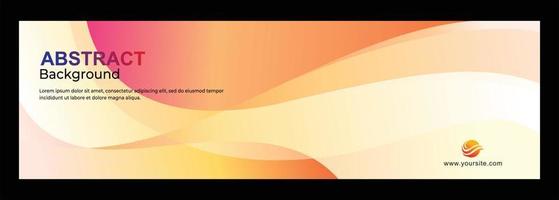 Abstract orange wavy banner background design vector