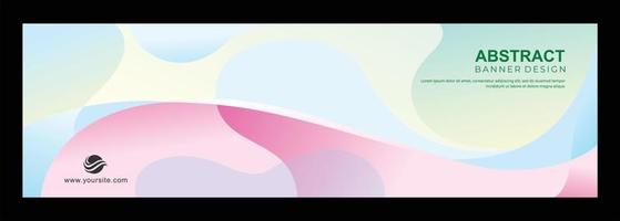 Abstract pastel color wavy banner design vector