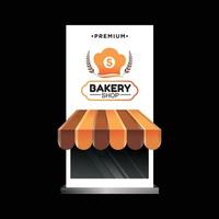 Standing banner design template for bakery shop vector