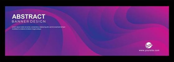 Abstract purple color wavy banner design vector