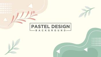 Abstract wavy and floral background pastel color design vector