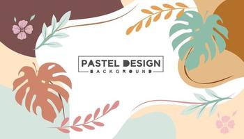 Abstract wavy and floral background pastel color design vector