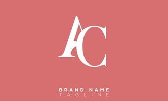 Alphabet letters Initials monogram logo AC, CA, A and C vector