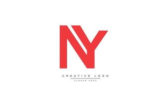 Alphabet letters Initials monogram logo NY, YN, N and Y vector