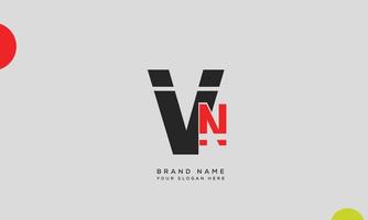 Alphabet letters Initials monogram logo VN, NV, V and N vector