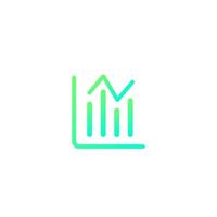 Chart Grow Gradient Icon vector