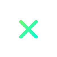 Cross Sign Gradient Icon vector