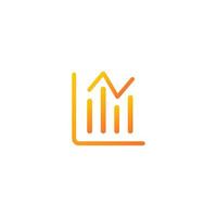 Chart Grow Gradient Icon vector