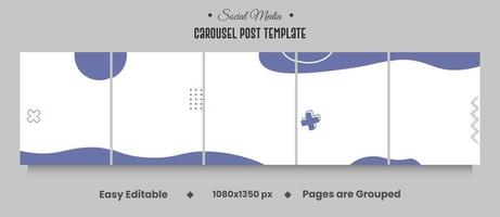 Carousel Post Template on Social Media with Five Pages vector