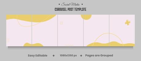 Carousel Post Template on Social Media with Five Pages vector