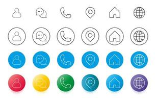 Set of Contact Icon Elements vector