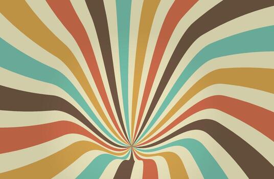 Retro background with rays, 90s vintage background vector