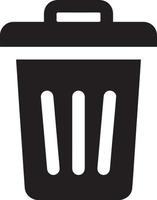 Trash bin. trash dustbin sign icon. black trash can vector