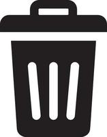 Trash bin. trash dustbin sign icon. black trash can vector