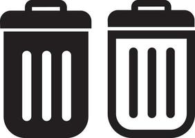 garbage can, rubbish bin icon vector