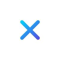Cross Sign Gradient Icon vector