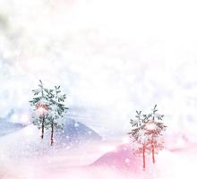 forest in the frost. Winter landscape. Snow covered trees photo