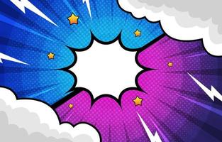 Comic Background with Blue and Purple Halftone vector