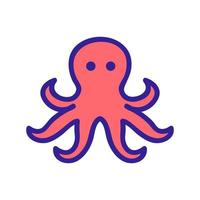 ilustración de contorno de vector de icono de pulpo de océano peligroso