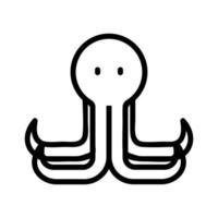 long squid with four tentacles icon vector outline illustration