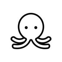 four tentacle squid with huge head icon vector outline illustration