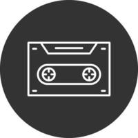 Cassette Line Inverted Icon vector