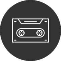 Cassette Line Inverted Icon vector