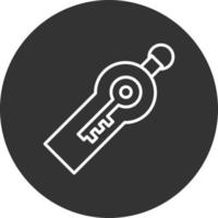 Security Token Line Inverted Icon vector