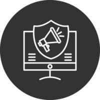 icono de línea de seguridad invertida vector