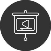 Video Presentation Line Inverted Icon vector