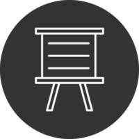 White Board Line Inverted Icon vector