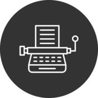 Typewriter Line Inverted Icon vector