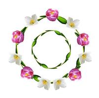circle frame flowers