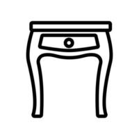 vintage nightstand icon vector outline illustration