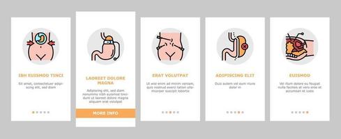 Bariatric Surgery Onboarding Icons Set Vector