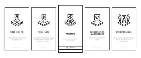 Fabrics Properties Onboarding Icons Set Vector