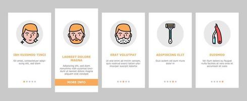 Shave Treat Accessory Onboarding Icons Set Vector