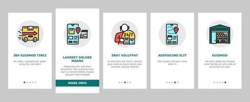 Delivery Service Application Onboarding Icons Set Vector