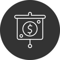 Dollar Presentation Line Inverted Icon vector